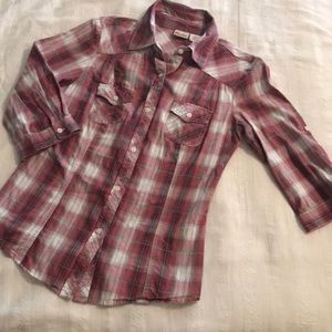 Girls Mudd Plaid Long Sleeve